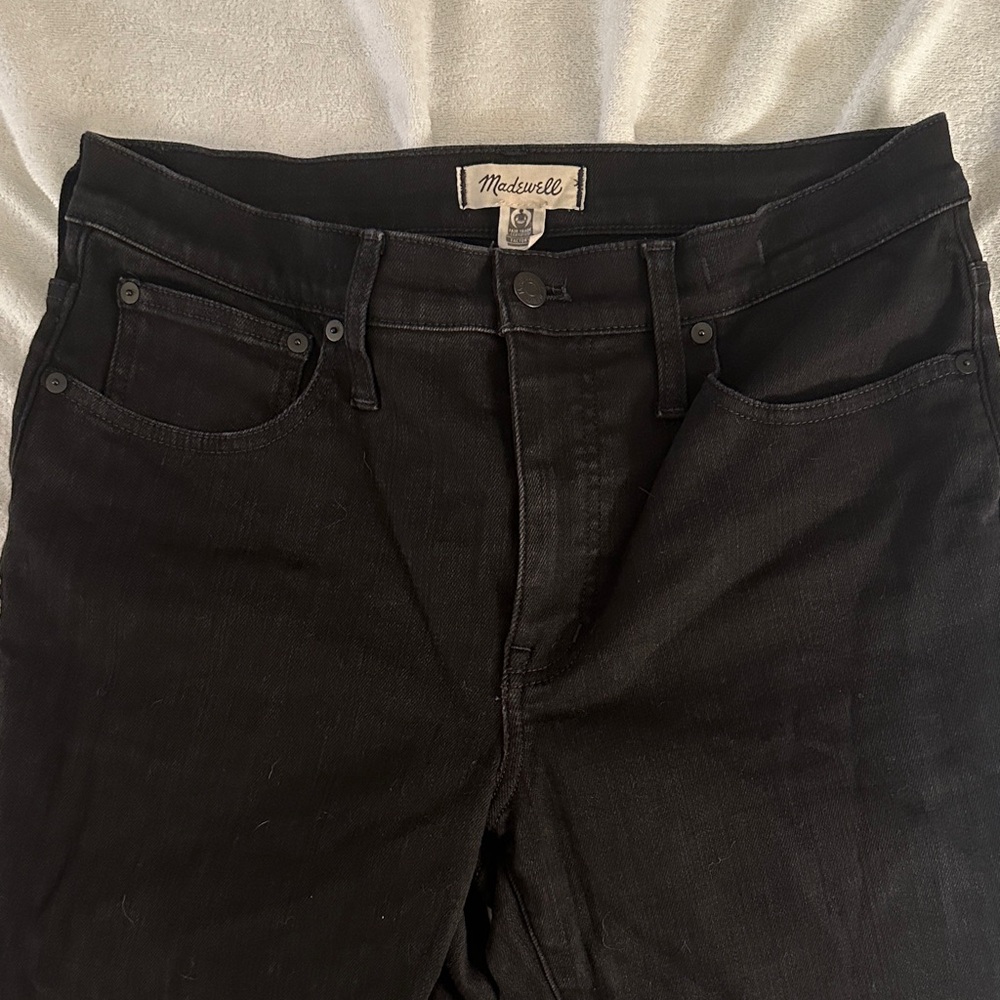 Madewell Women’s Mid-Rise Kick Out Black Jeans